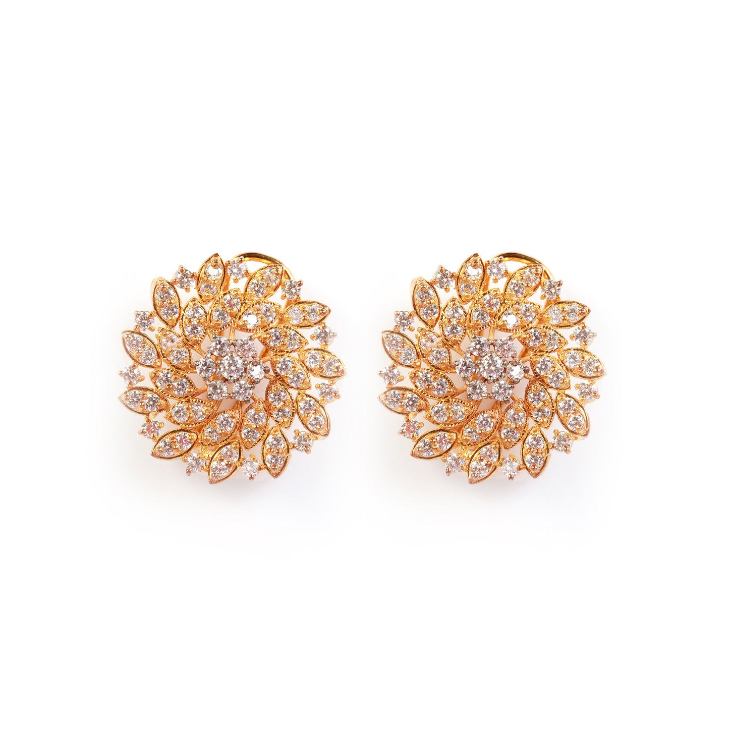 Gold Brooch Earrings
