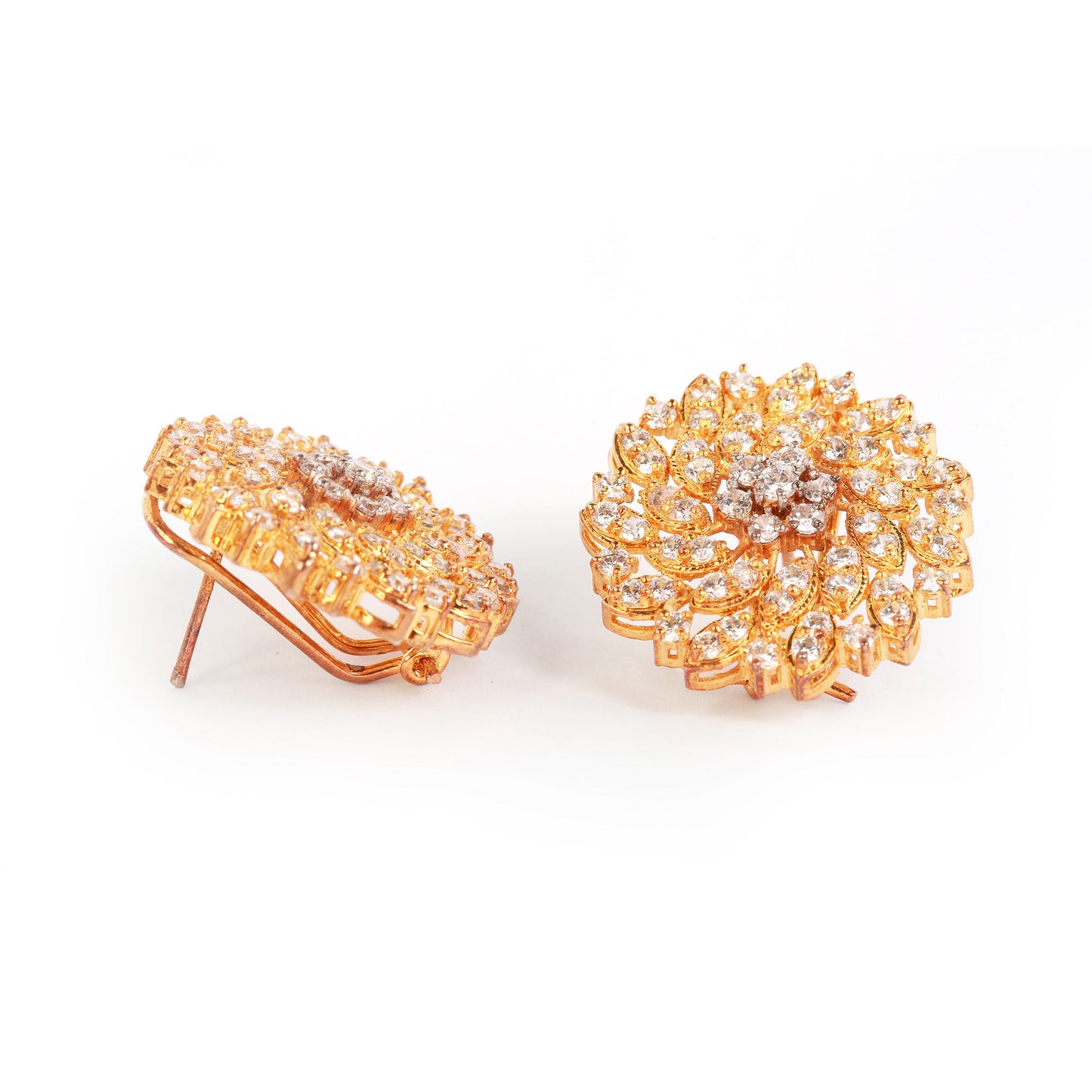 Gold Brooch Earrings