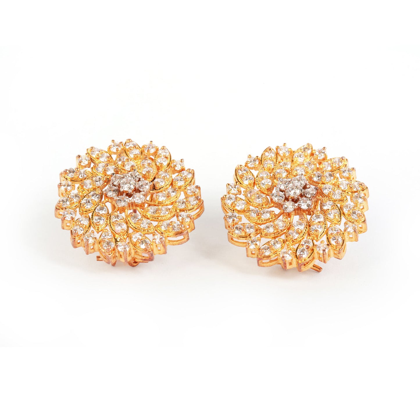 Gold Brooch Earrings