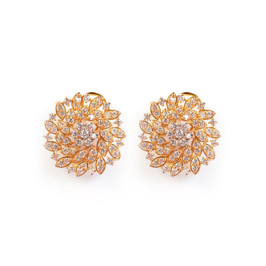 Gold Brooch Earrings