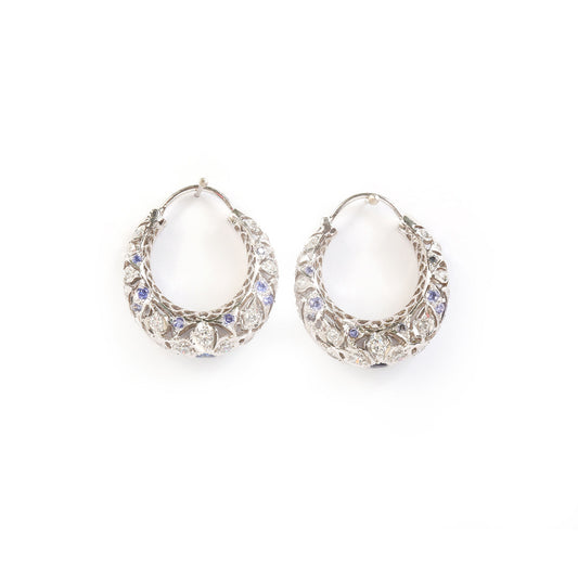 Azure Silver Hoops